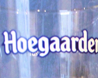 2 10oz Vintage Double Blue Logo Tuff Luv Hoegaarden Half Pint Glasses