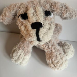 Puppy Plushie: Handmade Chunky Knit  Chenille Puppy Stuffies