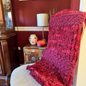 Handmade Striped Chunky Knit Throw Blanket: Soft Chenille BOHO Decor image 15