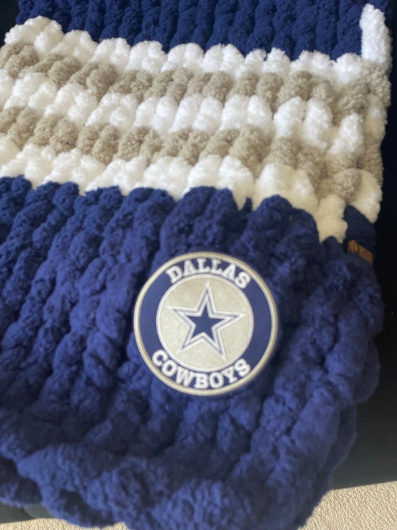 Dallas Cowboys Chunky Knit Throw Blanket, NFL Home Decor, Cozy Football