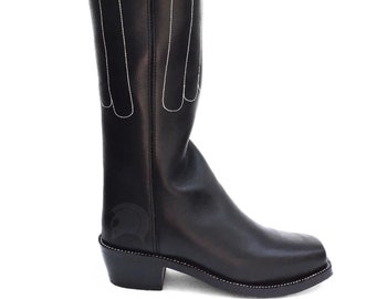 Civil War 18th Century Indian War Cathedral Tall Boots Leather Stovepipe