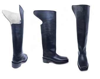 Dragoon Cavalry Boots Knee Flap Leather Napoleonic Custom Design Civil War Soldier