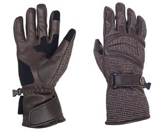 Tweed Fashion Handschoenen Heren Motor Gewatteerd