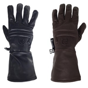 Brown Black Leather Gauntlet Motorcycle Gloves Men's Street Road Star Wars TOUCHSCREEN Premium