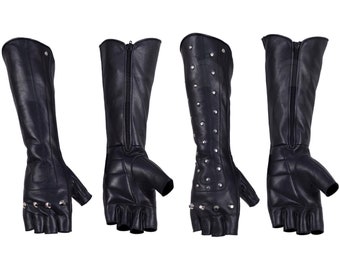 FULL PAIR Medieval Ranger Apocalyose Gothic Leather Gloves