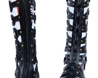 Gladiator Sandals Leg High Modern Leather