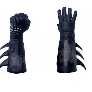 REPLICA Bat Style Gloves Michael Keaton 1989 Superhero Bats Comics Leather Cosplay Dark Black Blue Knight