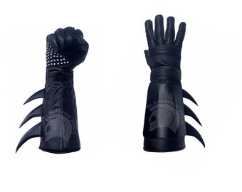 REPLICA Bat Style Gloves Michael Keaton 1989 Superhero Bats Comics Leather Cosplay Dark Black Blue Knight