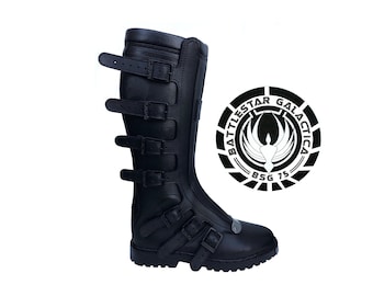 Battlestar Galactica 1978 Cosplay Boots Motorcycle Men's