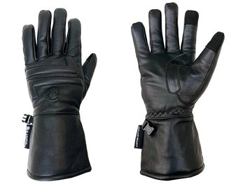 Leather Gauntlet Motorcycle Gloves Men's Street Road Star Wars WINTER COLD WEATHER Insulated Vader Sith Baby Cow