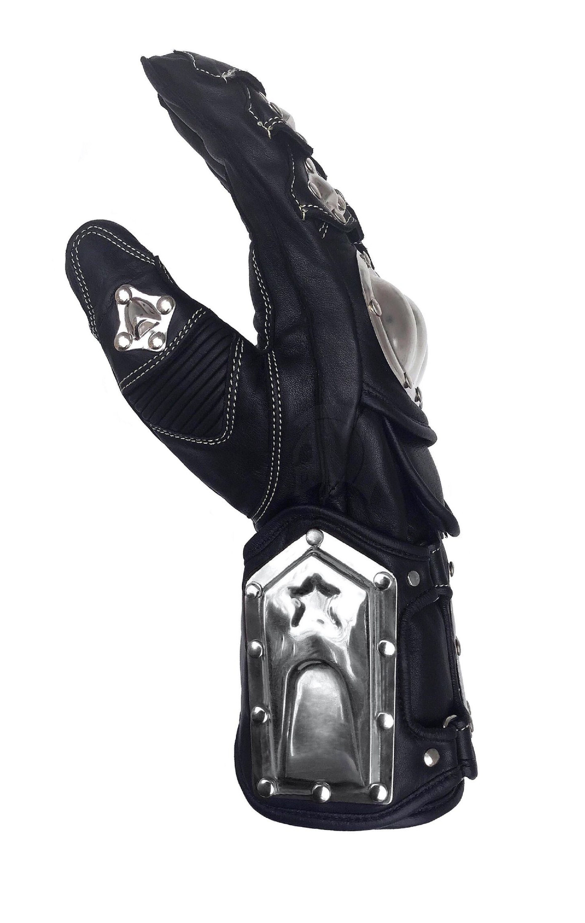 Leatherick Gants Moto Cuir Vachette Homme – Touchscreen, Certifiés CE, Protection Articulations