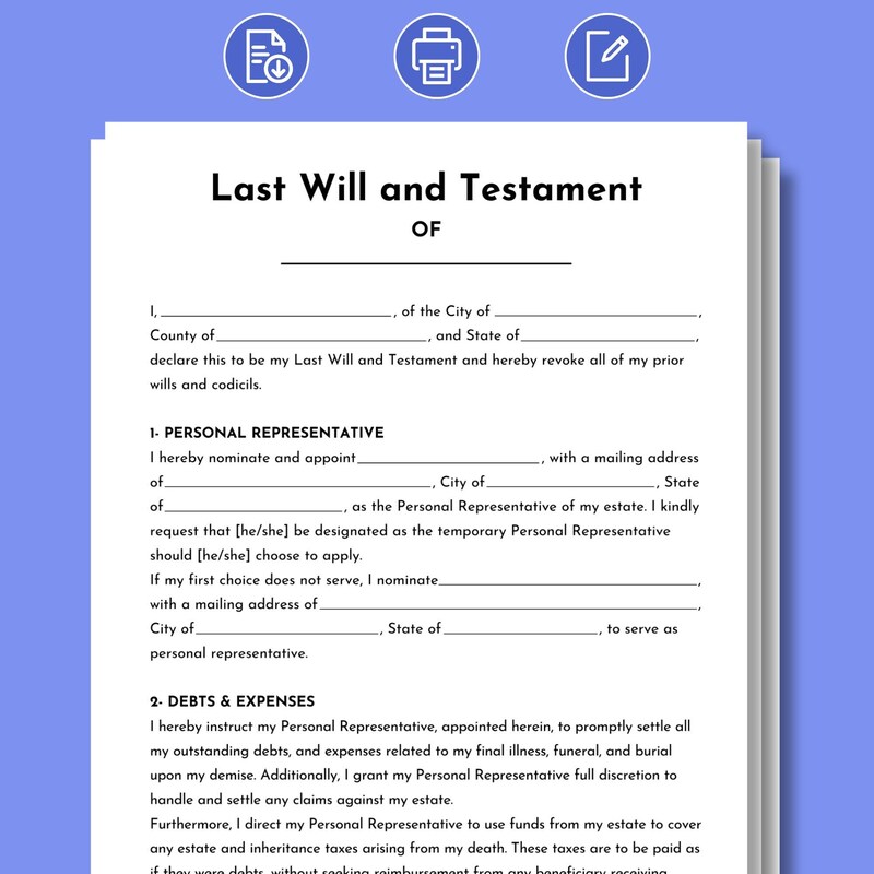 Wills Testaments Etsy