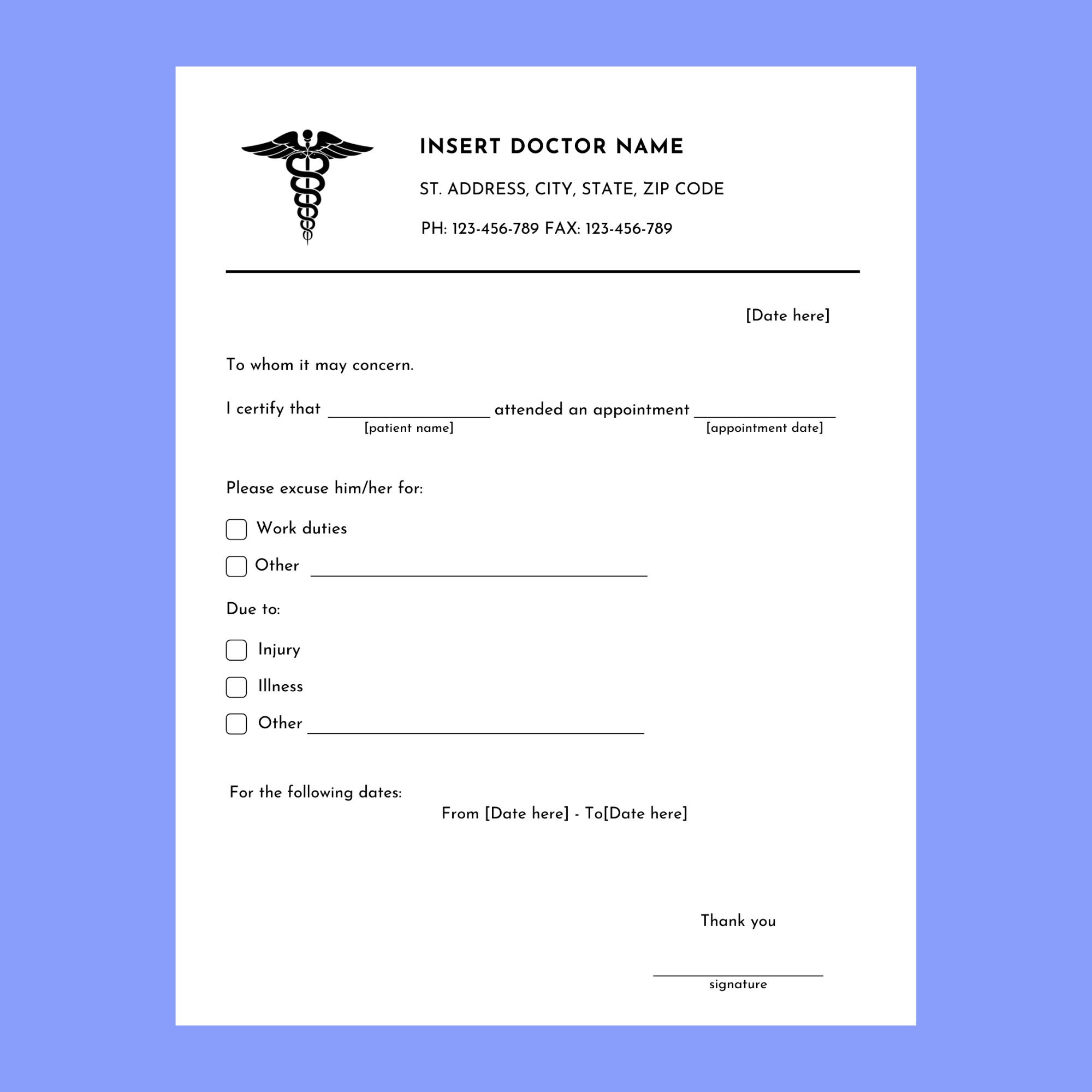 Editable Doctor Excuse Note for Work. Printable Doctors Note Template. Doctor Excuse Letter Form. School Excuse Note. Drs Note PDF & Word. - Etsy editable-doctor-excuse-note-for-work-printable-doctors-note-template-doctor-excuse-letter-form-school-excuse-note-drs-note-pdf-word-etsy