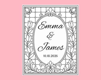 stained glass wedding sign template. faux stained glass wedding sign template. stained glass wedding welcome sign template. pattern print