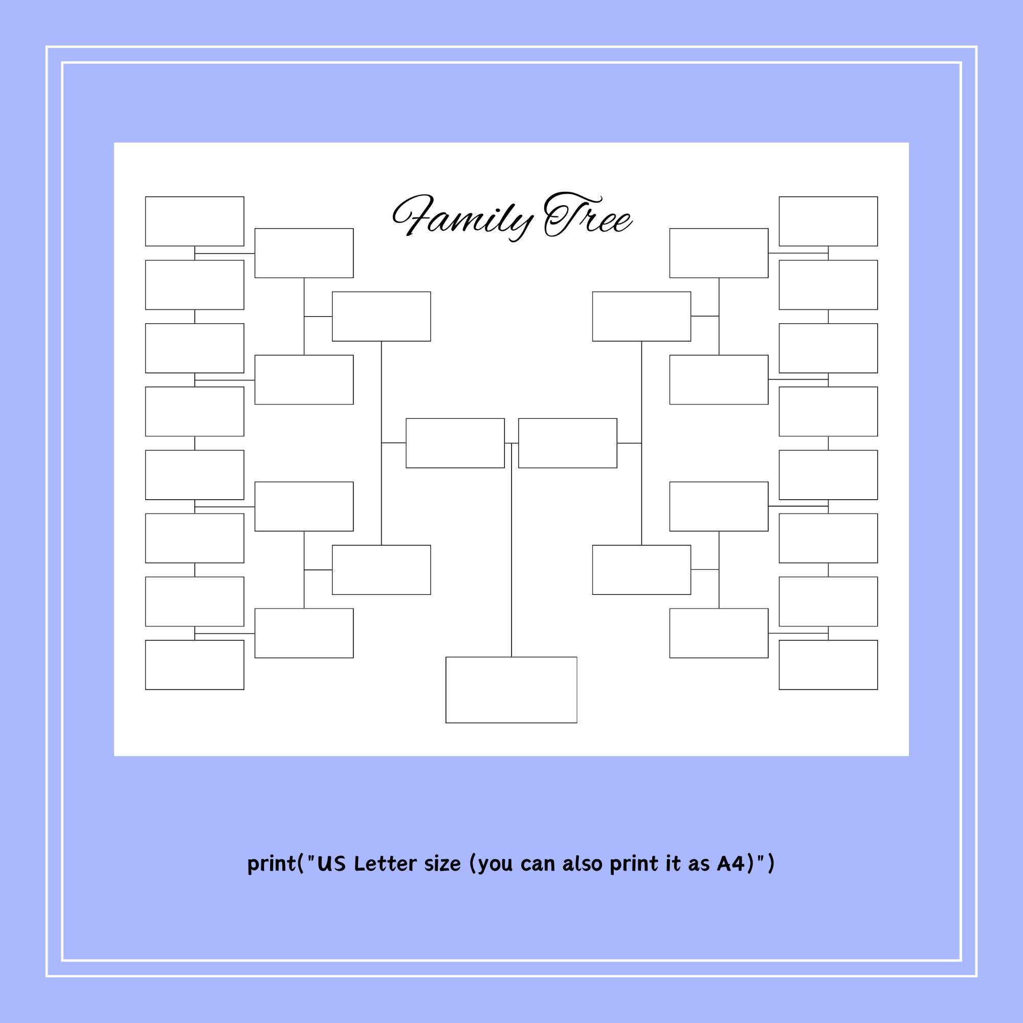 Family Tree Chart 5 Generations, 5 Generation Family Tree Template ...
