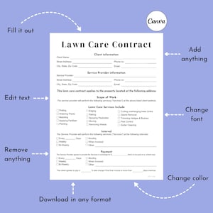 commercial lawn care contracts, Lawn Care Agreement Template, Landscaping Contract. Editable, Garden Care Agreement,lawn care contracts up for bid, lawn service contracts