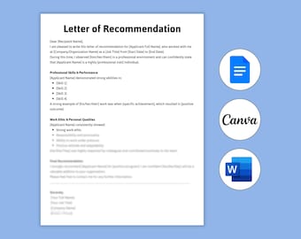 letter of recommendation template. personal recommendation letter. letter of recommendation. letter of recommendation for immigration. 2026