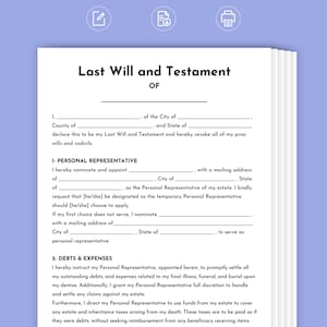 Dernières volontés et testament. Dernières volontés et testament imprimable. Modèle de testament simple, à remplir. testament
