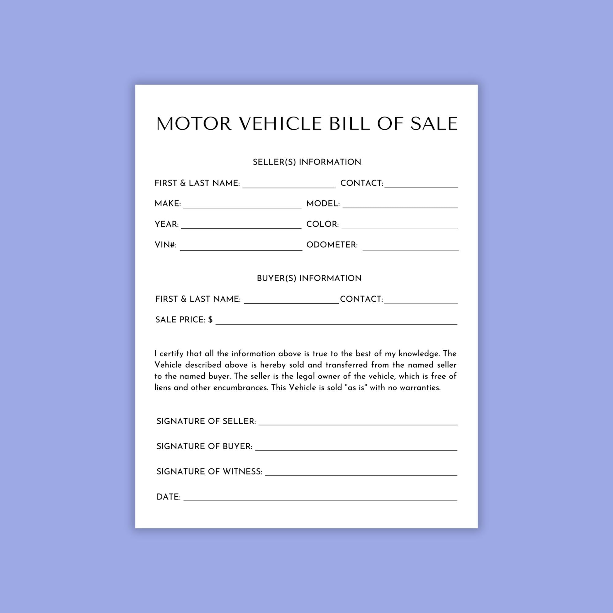 motor-vehicle-bill-of-sale-blank-auto-bill-of-sale-motor-vehicle-bill-of-sale-template-motor-vehicle-bill-of-sale-printable-form-etsy for Bill Of Sale Free Printable Motor Vehicle Bill of Sale. Blank Auto Bill of Sale, Motor Vehicle Bill of Sale Template. Motor Vehicle Bill of Sale Printable Form - Etsy for Bill Of Sale Free Printable