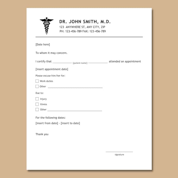 Fillable Doctors Note Fillable Doctors Note for Work Doctor Excuse Fillable Doctors Note Fillable Doctors Note for Work Doctor Excuse
