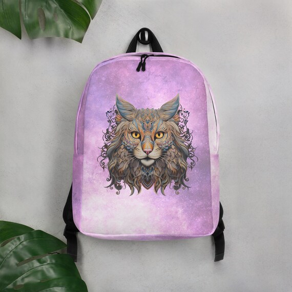 Mystical Lynx Backpack A Cat Lover s Dream Etsy