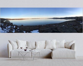 Panoramic View of the Great Lakes Dusted with Snow, Photography, Digital Print