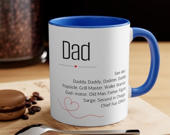 Dad Mug, Colorful Accent Mug, Funny Father's Day Gift