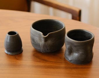 ceramic matcha bowl | chawan, matcha bowl with spout, handmade gift set, thumb tumbler, matcha whisk stand, tea set, matcha lover gift