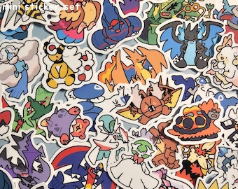 Mega Evolutions Mini Poke-klistermärken | Stansade vattentäta vinylklistermärkesset