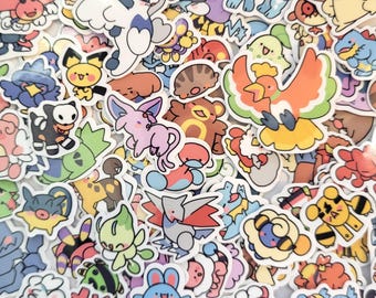 152-251 Mini Poke Stickers | All Gen 2 Johto mons | Die-cut Waterproof Vinyl Sticker Set