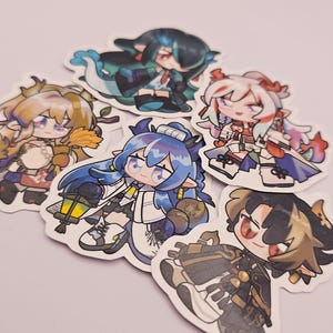 Set di 5 adesivi Arknights Sui Siblings: Ling, Crepuscolo, Shu, Chongyue, Nian