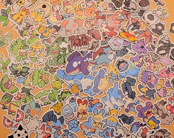 252 - 386 Mini Poke Stickers | All Gen 3 Hoenn mons | Die-cut Waterproof Vinyl Sticker Set | 142 pieces