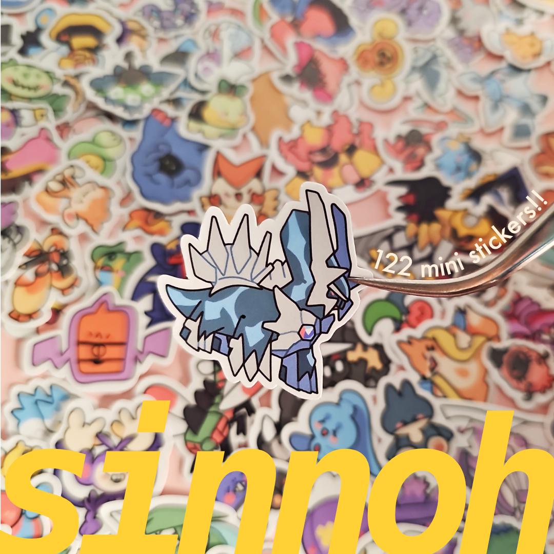 387-494 Mini Poke Stickers | All Gen 4 Sinnoh mons | Die-cut Waterproof Vinyl Sticker Set (122 pieces)