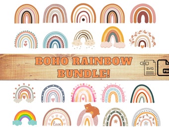 Rainbow svg, Boho Rainbow, Cute Rainbow Svg, Baby Rainbow Svg, Pastel Rainbow , Rainbow Clipart, Rainbow Svg Cut Files Cricut Silhouette