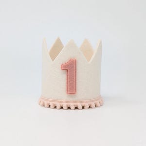 First Birthday Crown, 1st Birthday Crown, 1st Birthday Girl&#39;s Party Crown, Birthday Party Crown, Non Glitter Birthday crown, Rose Birthday