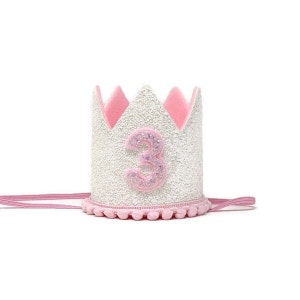 Birthday Crown, First Birthday Crown, 1st Birthday Crown, 1st Birthday Girl&#39;s Party Crown,  Cake Smash, Pink Birthday