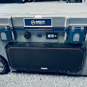 Custom cooler with bluetooth speaker