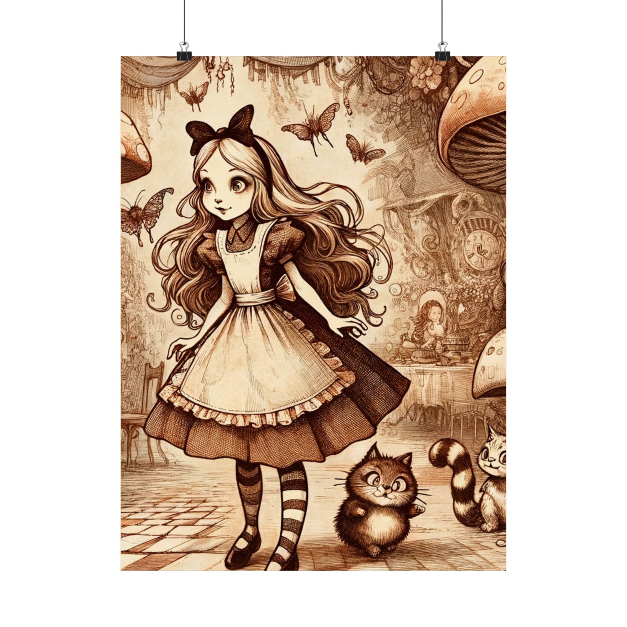 Vintage Style Alice in Wonderland Poster - Etsy