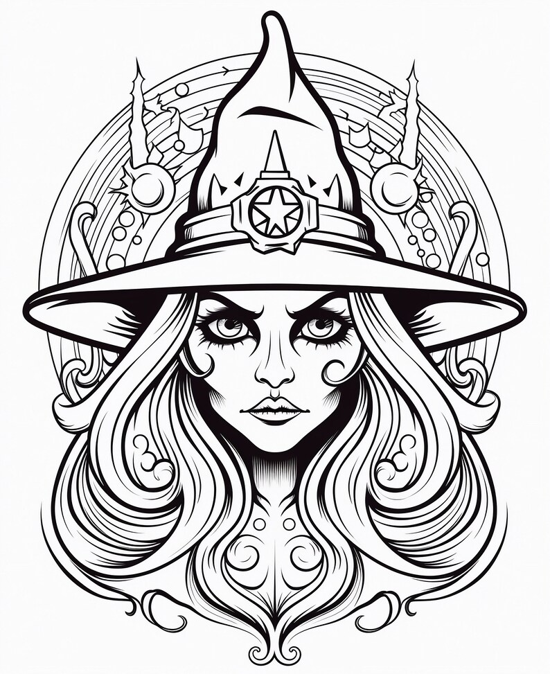 Witches and Wizards Coloring Pages - 30 Halloween-themed Images for ...