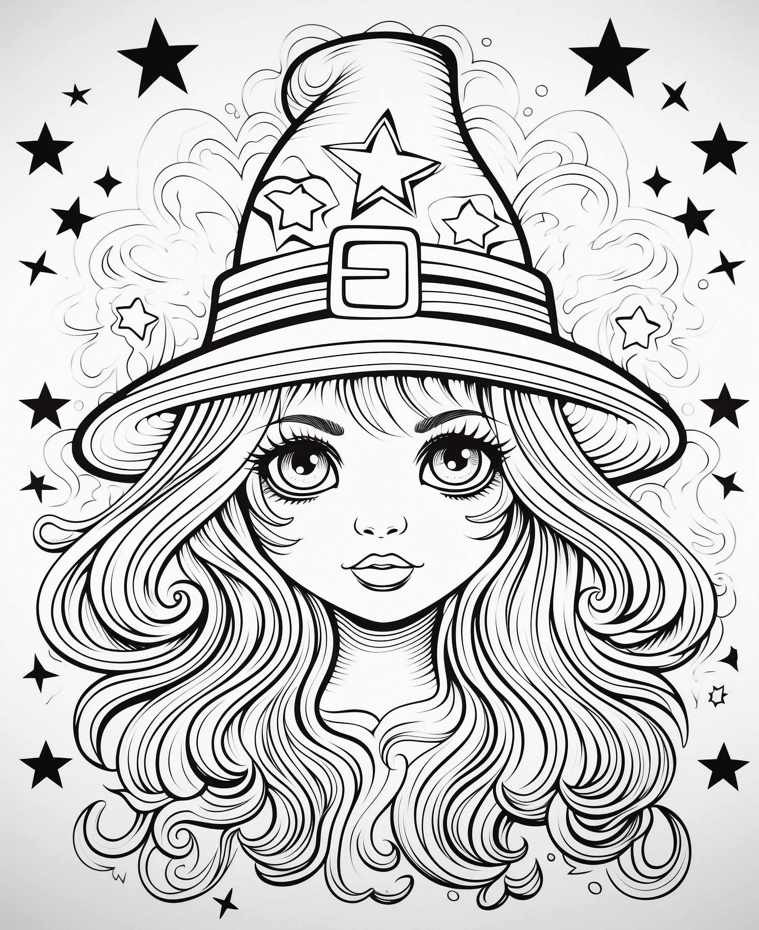 Witches and Wizards Coloring Pages 30 Halloween-themed Images for ...