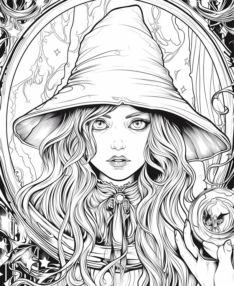 Witches and Wizards Coloring Pages 30 Halloween-themed Images for ...
