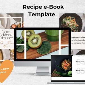 Cookbook Template Canva, Recipe e-Book, Canva e-Book Template, Editable Recipe E-Book, Recipe Template