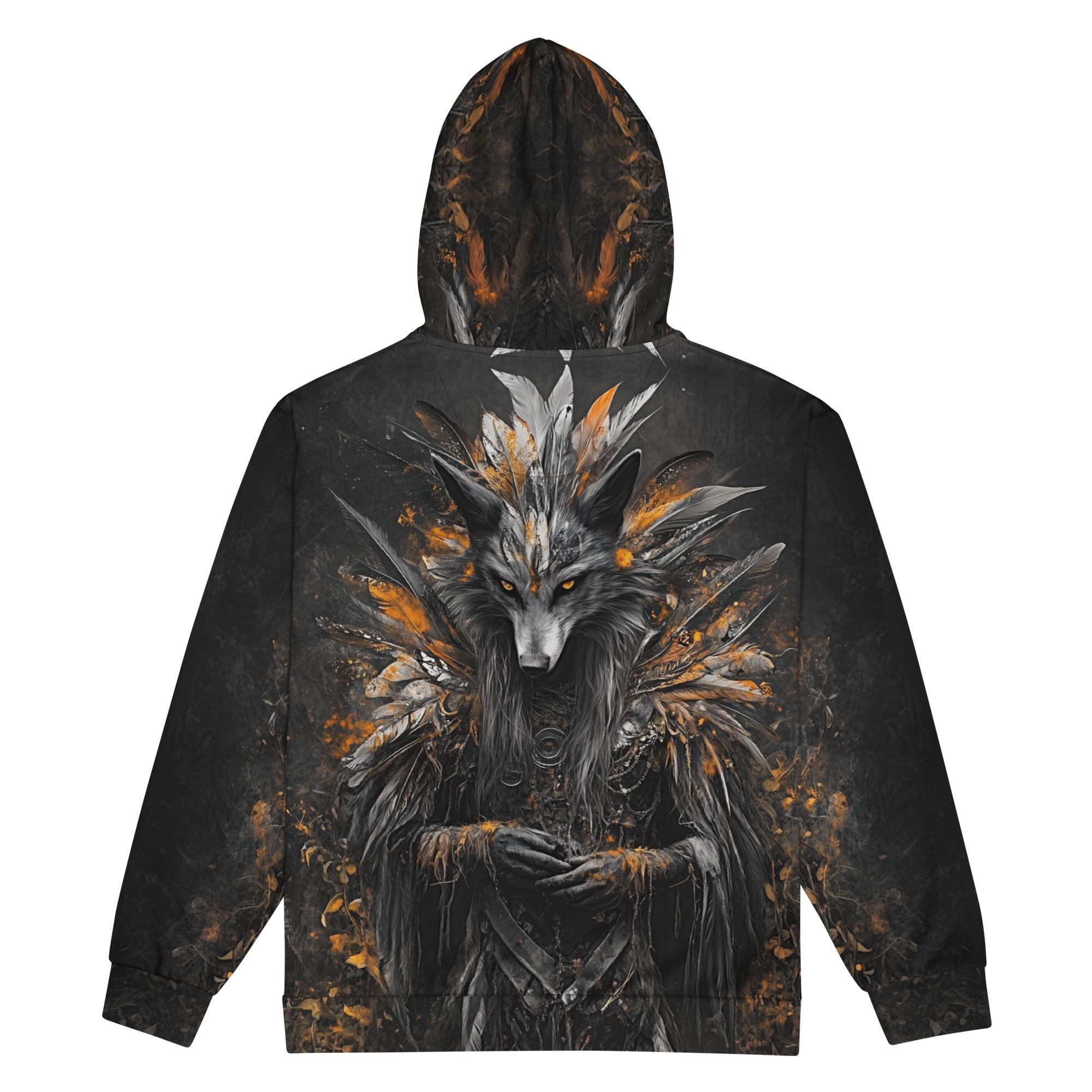 トップス Tribal Zip Up Hooded Sweatshirt Vintage Tribal Gear Full Zip Blue Hoodie Tribal USA Y2K