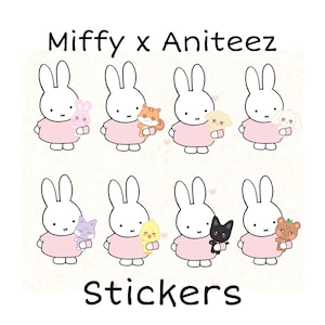 Miffy x Ateez Aniteez Cute Character Sticker || Ateeny || Cute Kawaii Kpop stationary || Bunny decal