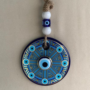 Handmade Evil Eye Wall Hanging: Modern Boho Home Decor