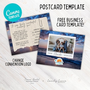Postkaart Sunset Beach, speciale conventie 2025, canvassjabloon Pure Worship, speciale conventie, GRATIS sjabloon voor visitekaartjes