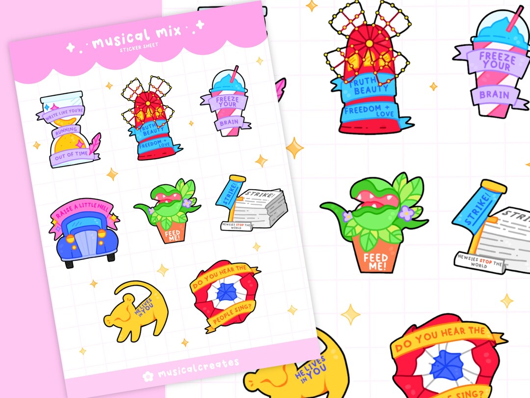 Musical Mix Inspired Sticker Sheet - Etsy