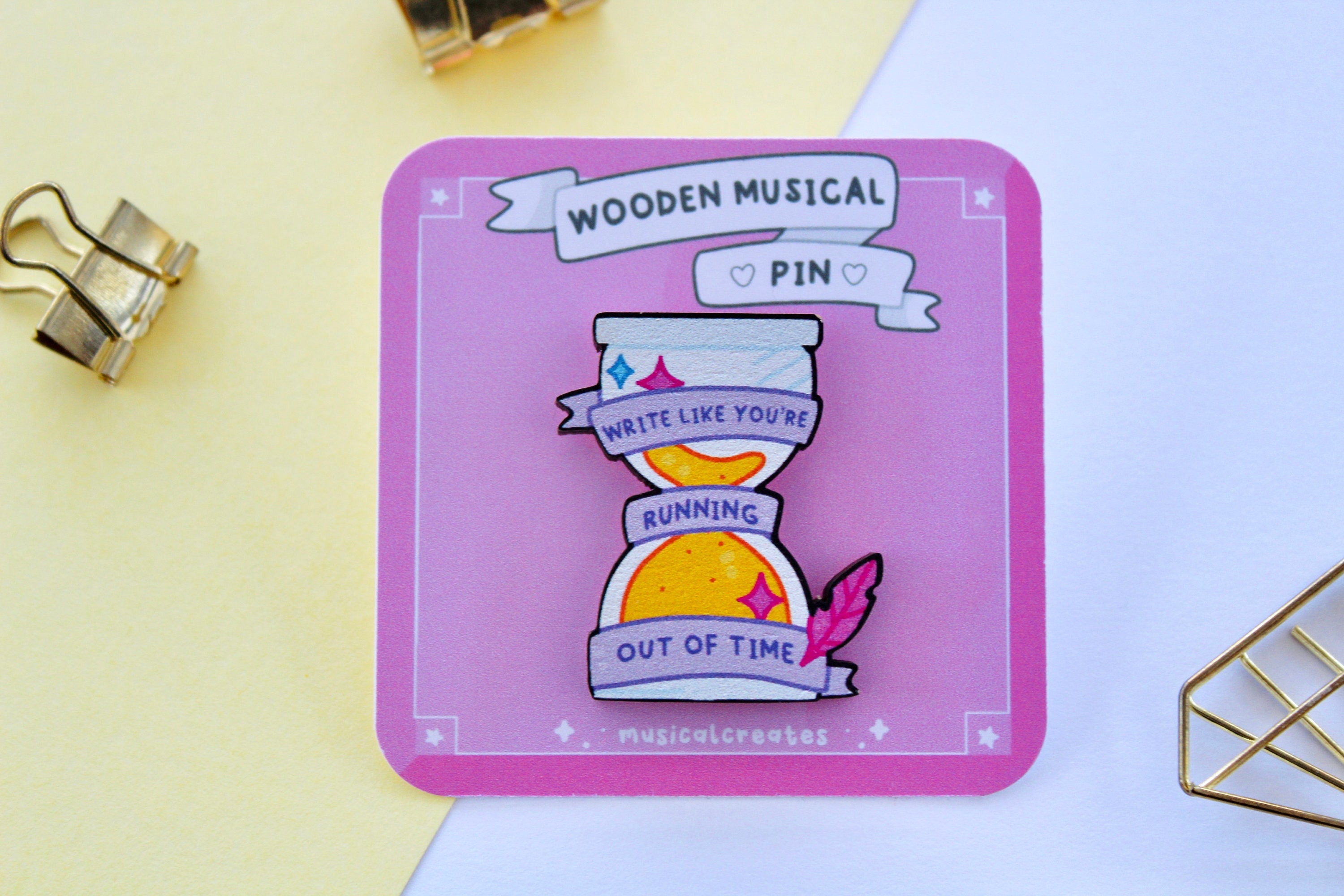 Hamilton Inspired Wooden Pin - Write Like You're Running Out of Time - Etsy