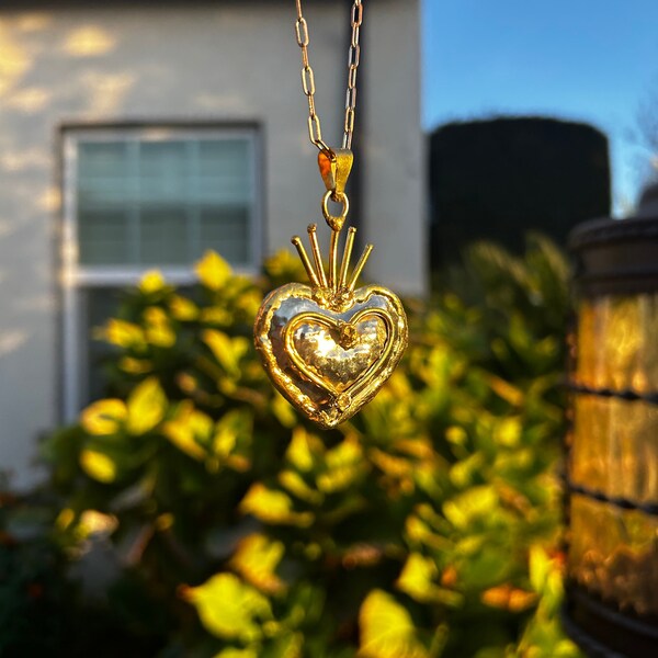 Two Hearts Pendant (gold&silver)