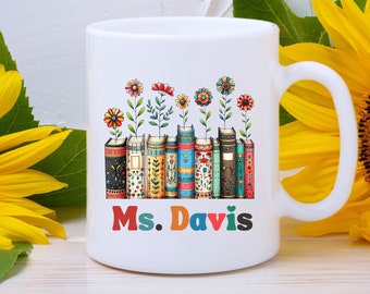 Personalisierte Lehrer Geschenktasse, Vorschullehrer kundenspezifische Geschenktasse, Lehreranerkennungs-Geschenkidee, zurück zu Schulgeschenk, Lehrer-Tasse mit Namen